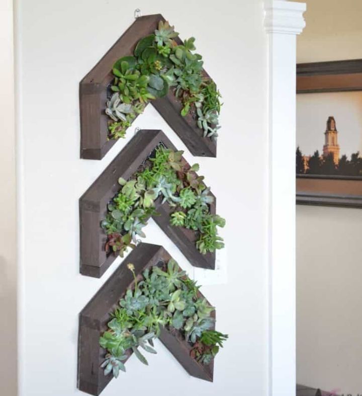 decoración de pared con plantas en la sala de estar